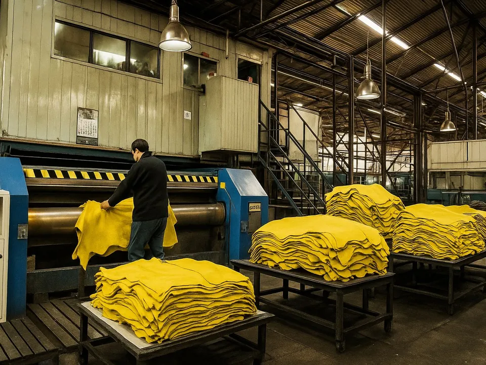 Planta industrial con productos terminados