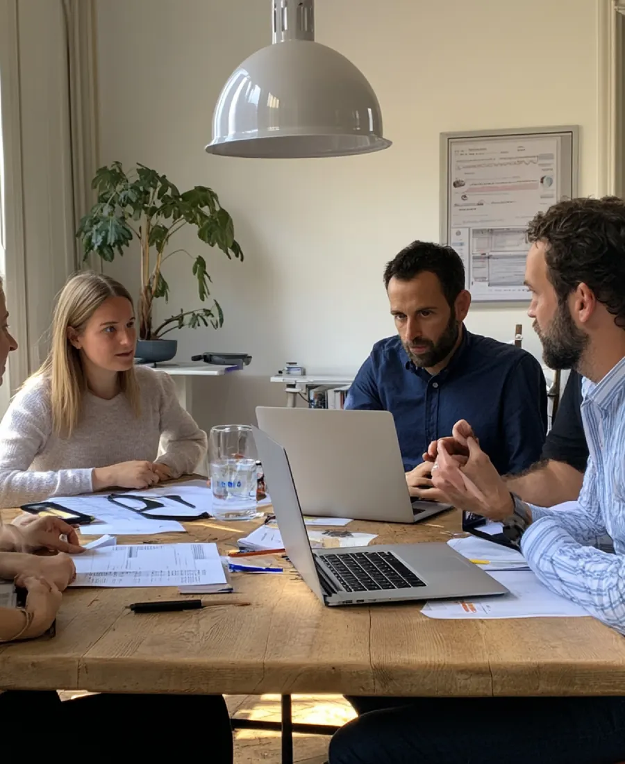 Equipo de una pyme en una reunión de trabajo