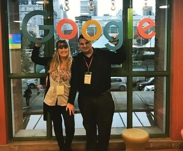 Pablo Rodriguez y Romina Valladolid en las oficinas de Google